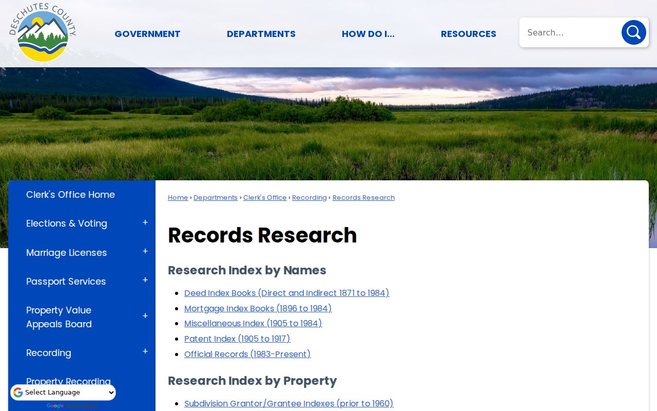 Bend previous residents search through Deschutes County Records Research