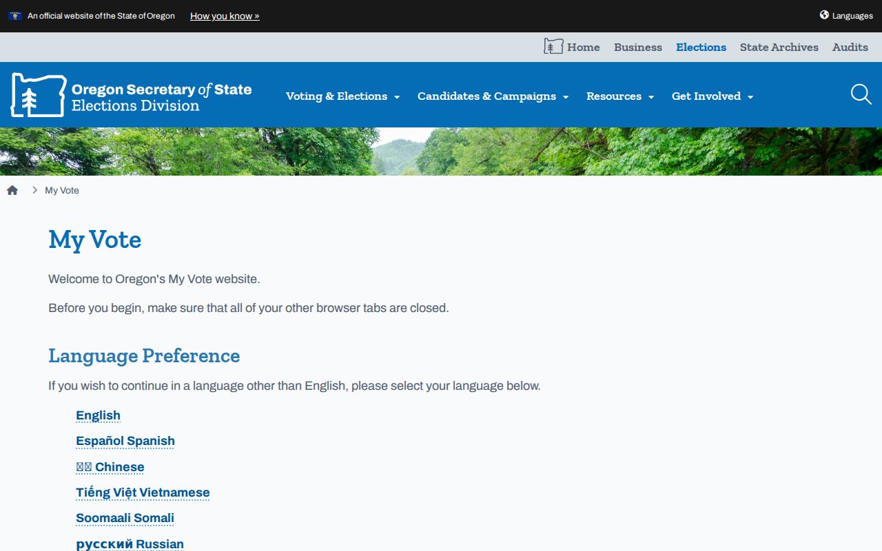 Bend resident lookup Oregon My Vote portal information