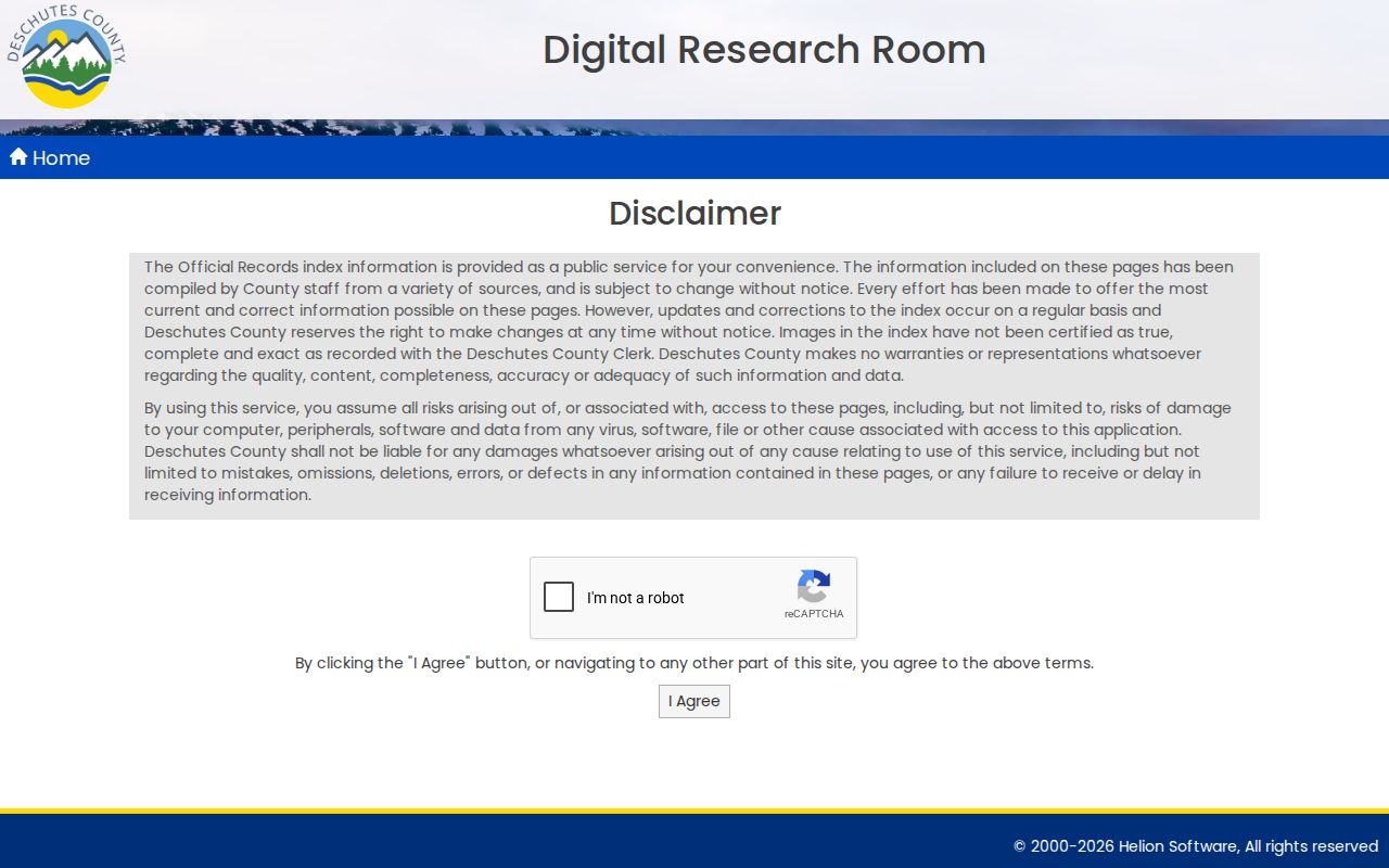 Bend street directory Clerk Digital Research Room access screen