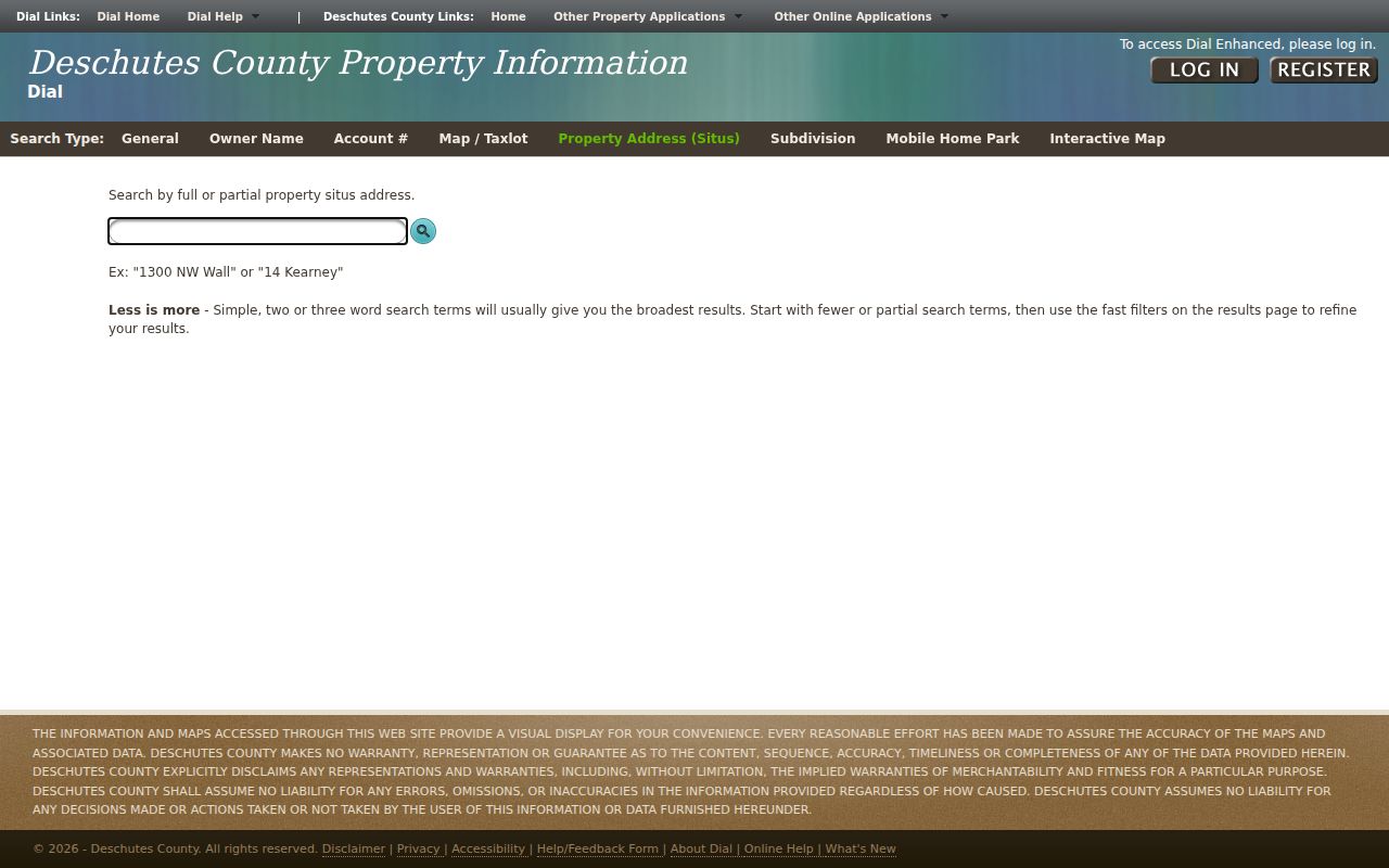 Bend street directory DIAL situs address search
