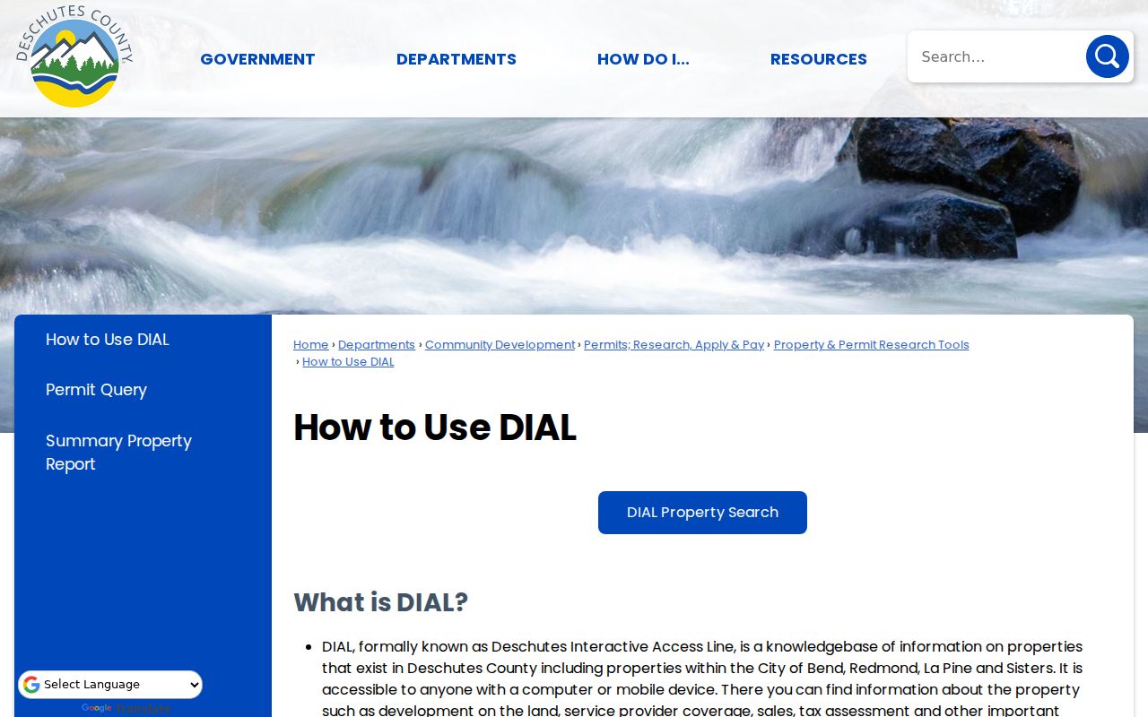 Bend ZIP code Deschutes County DIAL property search guide