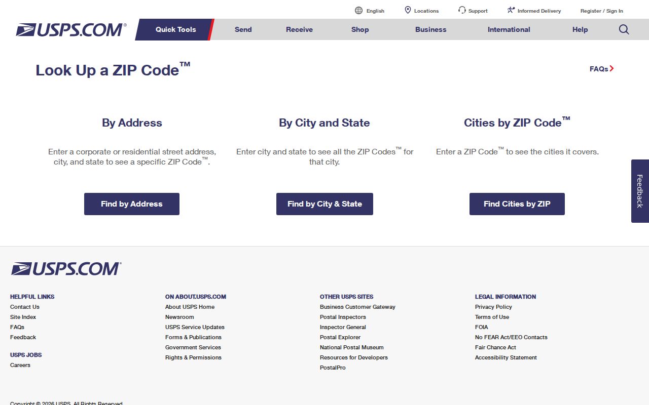 Bend ZIP code USPS address verification screen